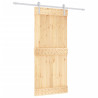 Puerta corredera con herrajes madera maciza de pino 90x210 cm 2