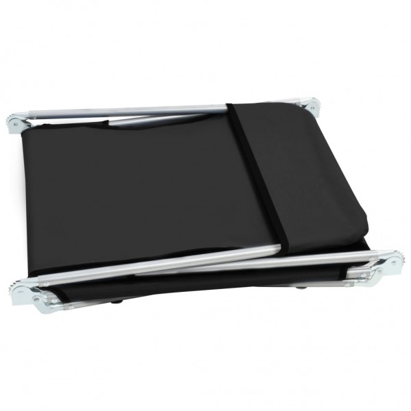 Espreguiçadeiras dobráveis 2 pcs aço e tecido preto M 5