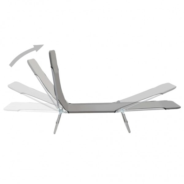 Tumbonas plegables 2 unidades acero y tela gris M 2