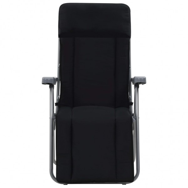 Cadeiras de jardim dobráveis com almofadões 2 pcs preto M 4