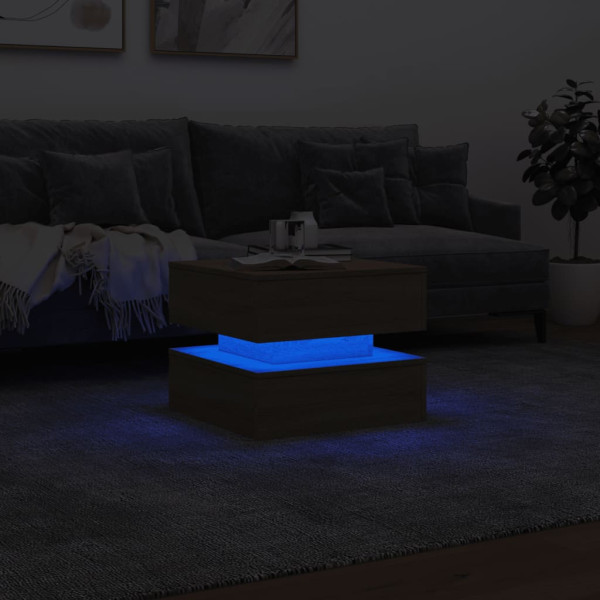 Mesa de centro com luzes LED 50x50x40 cm carvalho sonoma M 5
