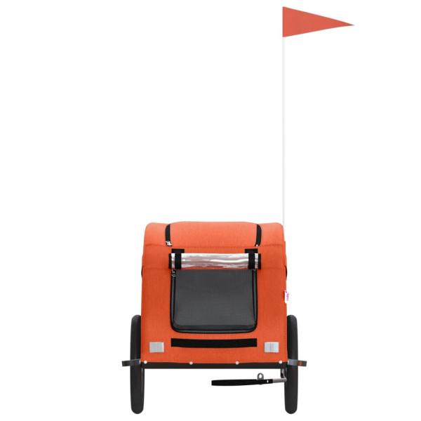 Remolque de bicicleta mascotas hierro tela Oxford naranja M 4