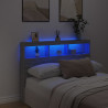 Cabecero de cama con luz LED gris Sonoma 140x17x102 cm 4