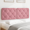 Cabecero de cama acolchado terciopelo rosa 140 cm 1