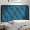 Cabecero de cama acolchado terciopelo azul 100 cm 1