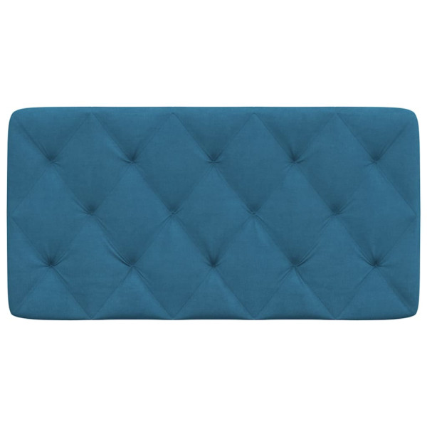 Cabecero de cama acolchado terciopelo azul 100 cm M 5