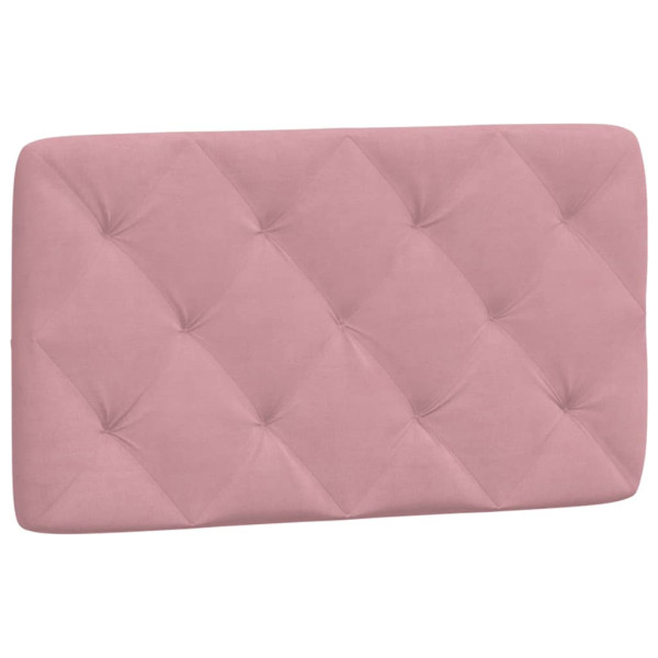 Almofadão de cabeceira 80 cm veludo rosa M 2