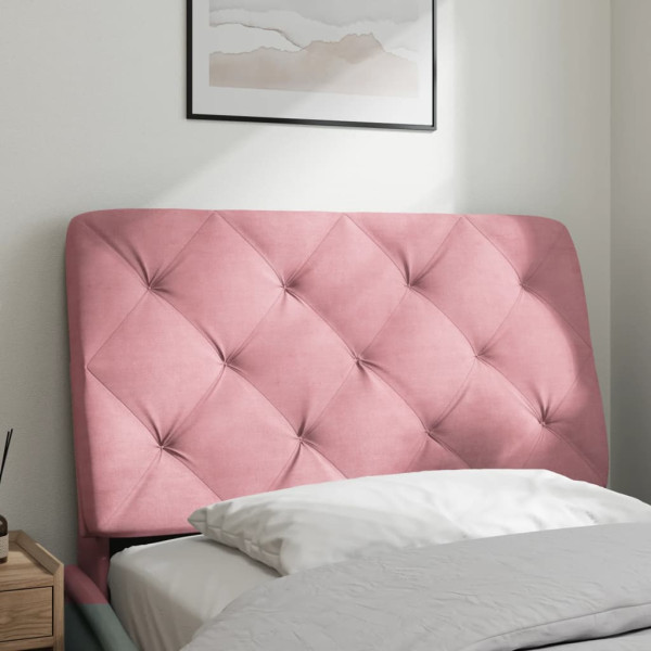 Cabecero de cama acolchado terciopelo rosa 80 cm M 3