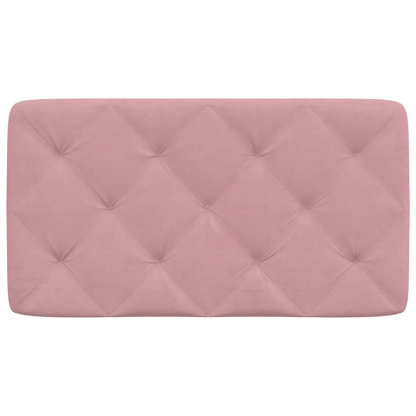 Almofadão de cabeceira 80 cm veludo rosa M 5