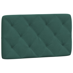 Almofadão de cabeceira 90 cm veludo verde-escuro H