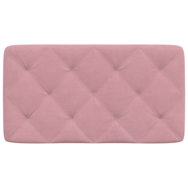 Cabecero de cama acolchado terciopelo rosa 90 cm M 5
