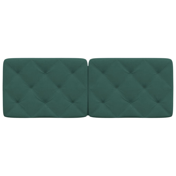 Cabecero de cama acolchado terciopelo verde oscuro 140 cm M 5