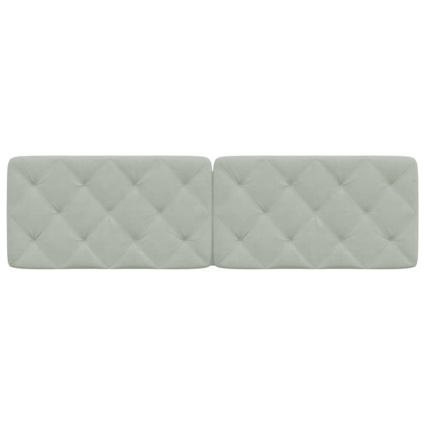 Cabecero de cama acolchado terciopelo gris claro 180 cm M 5
