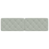 Cabecero de cama acolchado terciopelo gris claro 180 cm 5