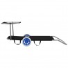 Tumbona plegable con toldo y ruedas acero negra 5