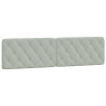 Cabecero de cama acolchado terciopelo gris claro 200 cm 2