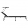 Tumbona plegable con toldo aluminio y textilene negra 3