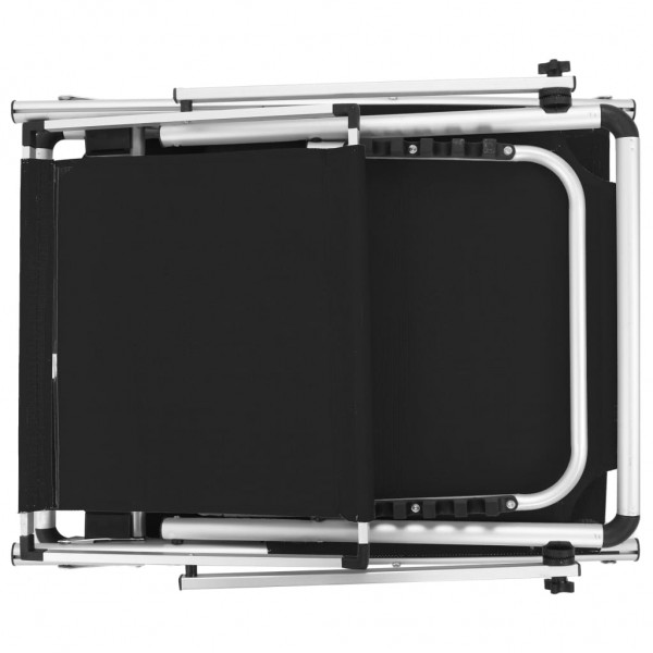 Tumbona plegable con toldo aluminio y textilene negra M 5