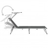 Tumbona plegable con toldo aluminio y textilene gris 2