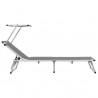 Tumbona plegable con toldo aluminio y textilene gris 3