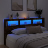 Cabecero de cama con luz LED roble ahumado 200x17x102 cm 4