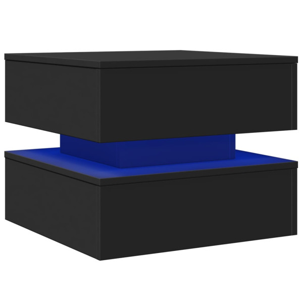 Mesa de centro com luzes LED 50x50x40 cm preto M 3