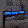 Cabecero de cama con luz LED roble ahumado 180x17x102 cm 4