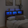 Cabecero de cama con luz LED roble ahumado 140x17x102 cm 4