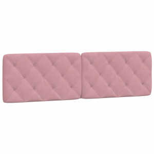 Cabecero de cama acolchado terciopelo rosa 180 cm H