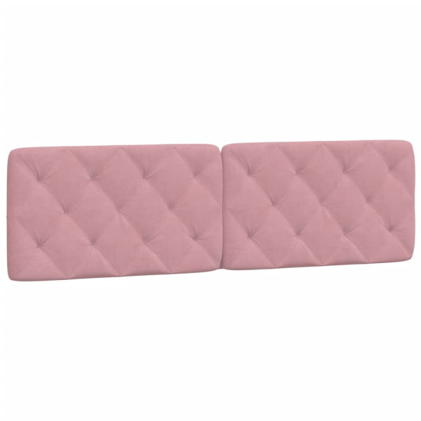 Almofadão de cabeceira 180 cm veludo rosa M 2