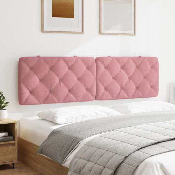Almofadão de cabeceira 180 cm veludo rosa M 4
