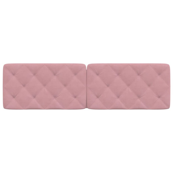 Cabecero de cama acolchado terciopelo rosa 180 cm M 5