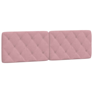 Cabecero de cama acolchado terciopelo rosa 160 cm H