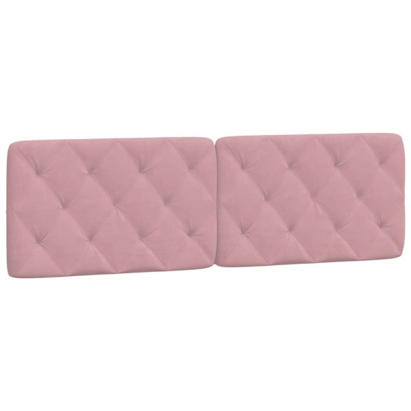 Cabecero de cama acolchado terciopelo rosa 160 cm M 2