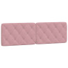 Cabecero de cama acolchado terciopelo rosa 160 cm 2