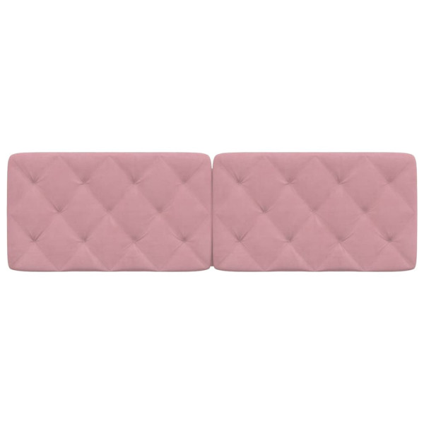 Cabecero de cama acolchado terciopelo rosa 160 cm M 5