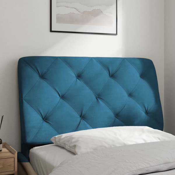 Cabecero de cama acolchado terciopelo azul 80 cm M 3