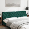Cabecero de cama acolchado terciopelo verde oscuro 200 cm 3