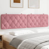 Cabecero de cama acolchado terciopelo rosa 200 cm 1