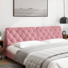 Cabecero de cama acolchado terciopelo rosa 200 cm 3