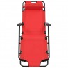 Tumbonas plegables con reposapiés 2 unidades acero rojo 3
