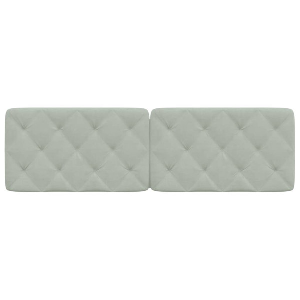 Almofadão de cabeceira 160 cm veludo cinzento-claro M 5