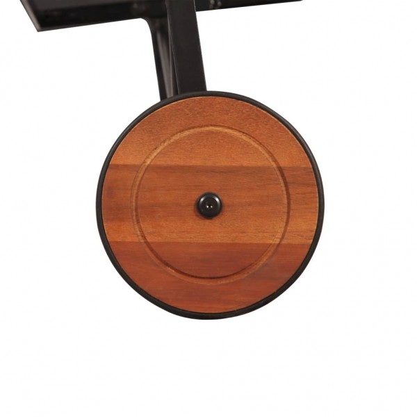 Tumbona ajustable de madera maciza de acacia y patas de acero M 4