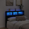 Cabecero de cama con LED negro 140x17x102 cm 4