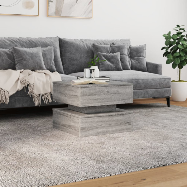 Mesa de centro com luzes LED 50x50x40 cm sonoma cinza-claro M 4