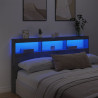 Cabecero de cama con luz LED gris hormigón 180x17x102 cm 4