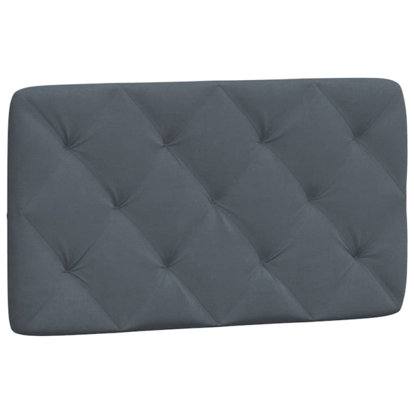 Cabecero de cama acolchado terciopelo gris oscuro 80 cm M 2