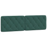 Cabeceira de cama acolchoada em veludo verde escuro 160 cm 2