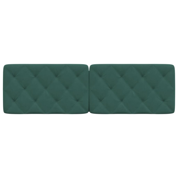 Cabecero de cama acolchado terciopelo verde oscuro 160 cm M 5