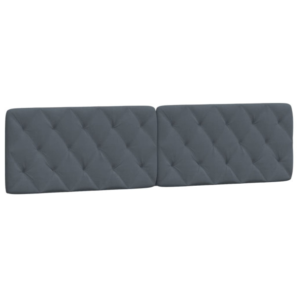 Cabecero de cama acolchado terciopelo gris oscuro 200 cm M 2